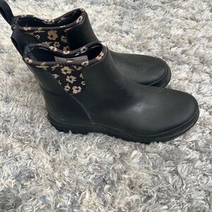 Black Ankle rain boots